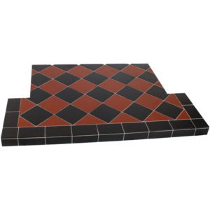 Diamond Quarry Black & Red Tiled Hearth